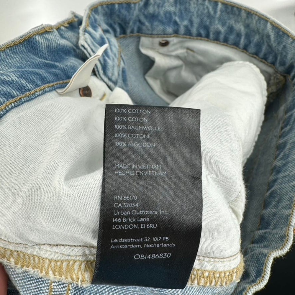 BDG Light Blue Flare Jeans with Artistic Patterns - Picture 12 of 15